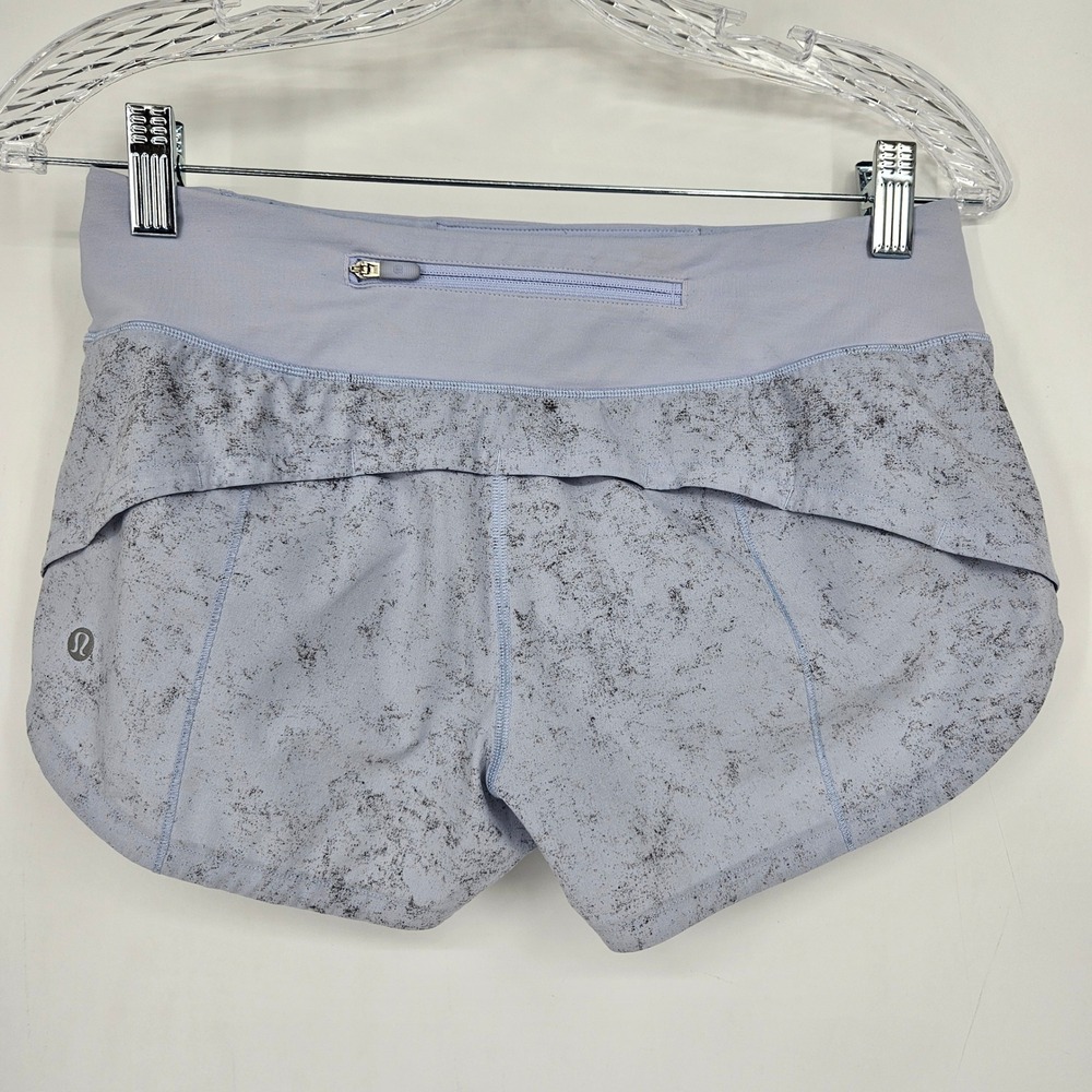 Lululemon Speed Up Shorts Womens Sz 6 Regular Running Gravel Dust Pastel Blue View 3